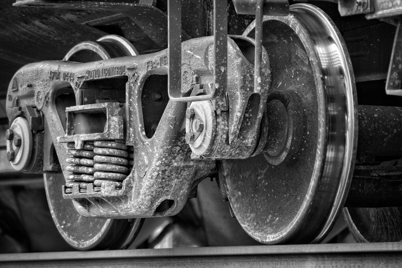 Railway wagon bogie with wheelsets, coil springs and brake rigging